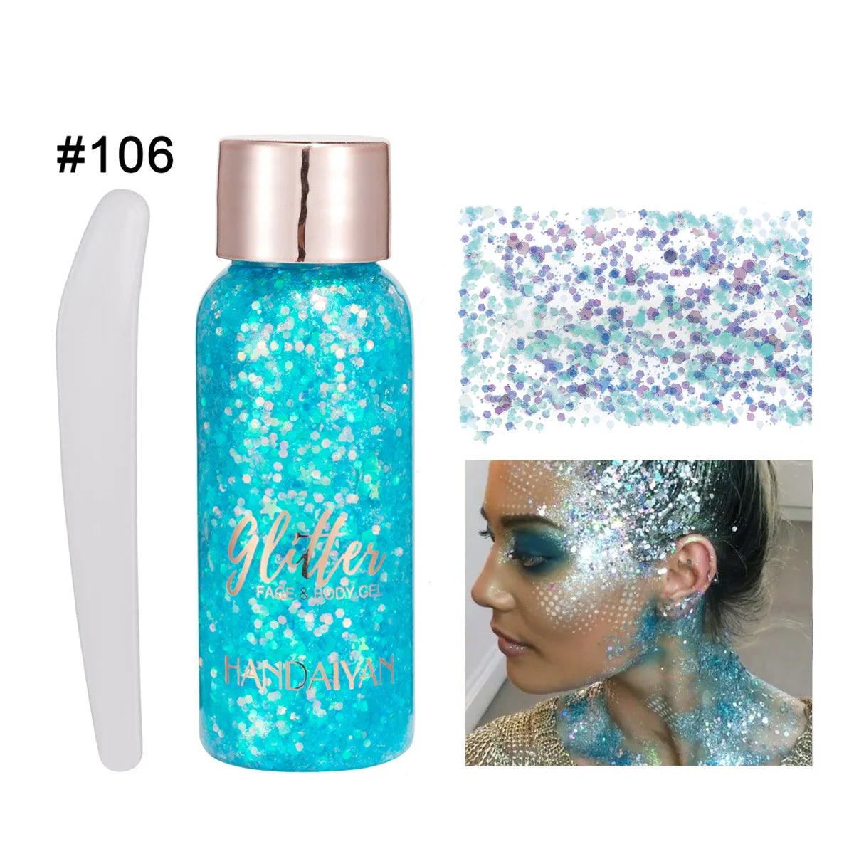 Face & Body Glitter Stickers – Rhinestone Gel Makeup for Festival