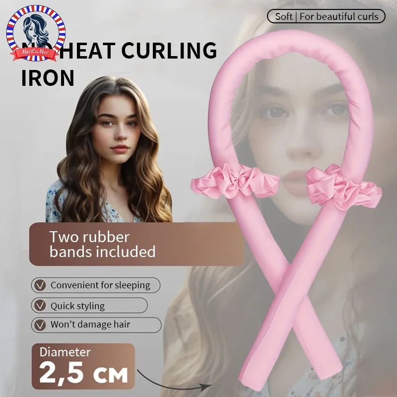 Heatless Curling Set – Satin No Heat Hair Curler with Headband