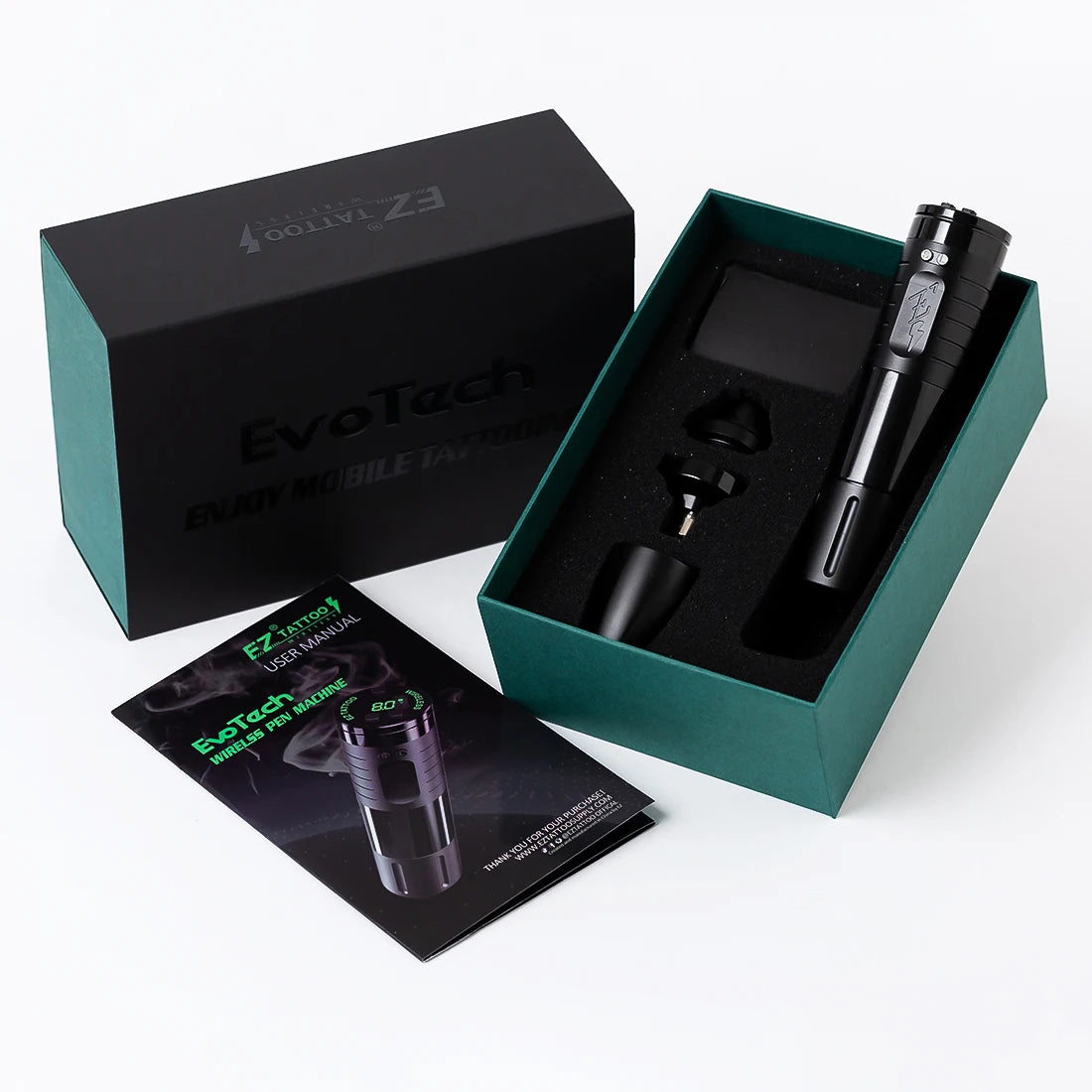 EZ EvoTech Wireless Tattoo Pen Kit – Professional Machine with 40 SMP Cartridge Needles