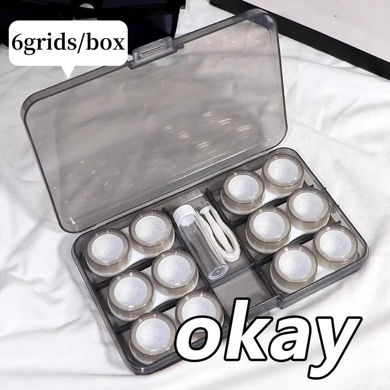 6-in-1 Contact Lens Case Set – Travel Storage Box with Tweezer