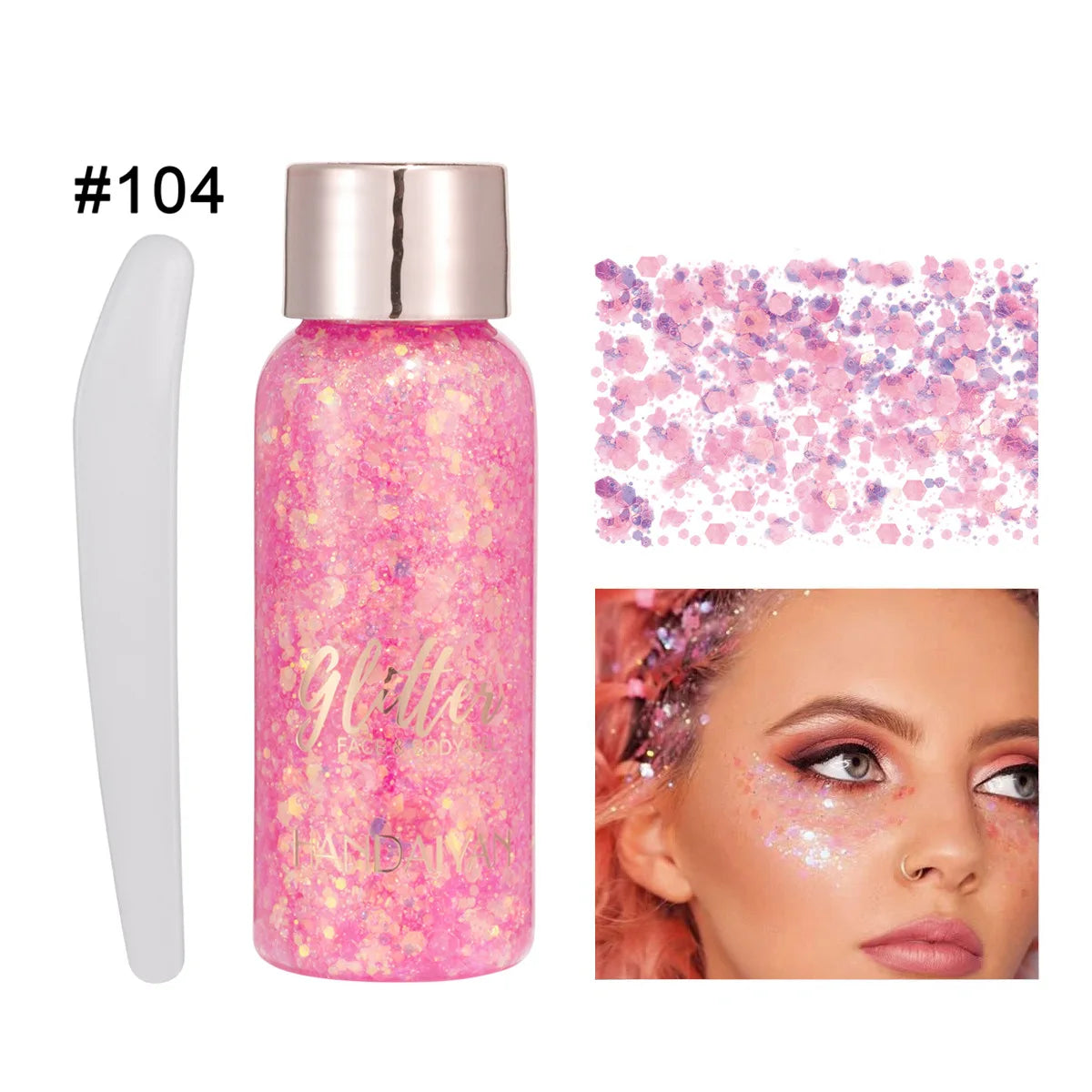 Face & Body Glitter Stickers – Rhinestone Gel Makeup for Festival