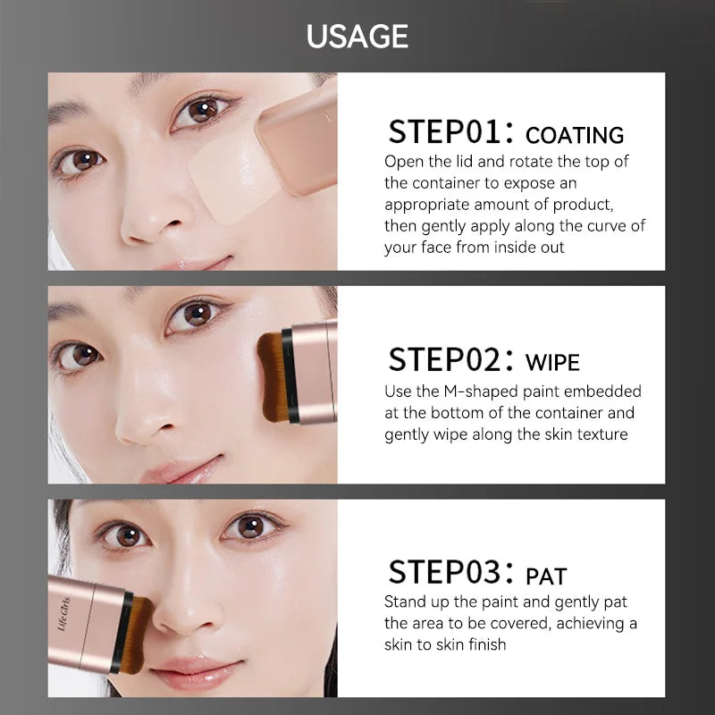 Hydrating Foundation Stick with Brush – Lightweight & Waterproof