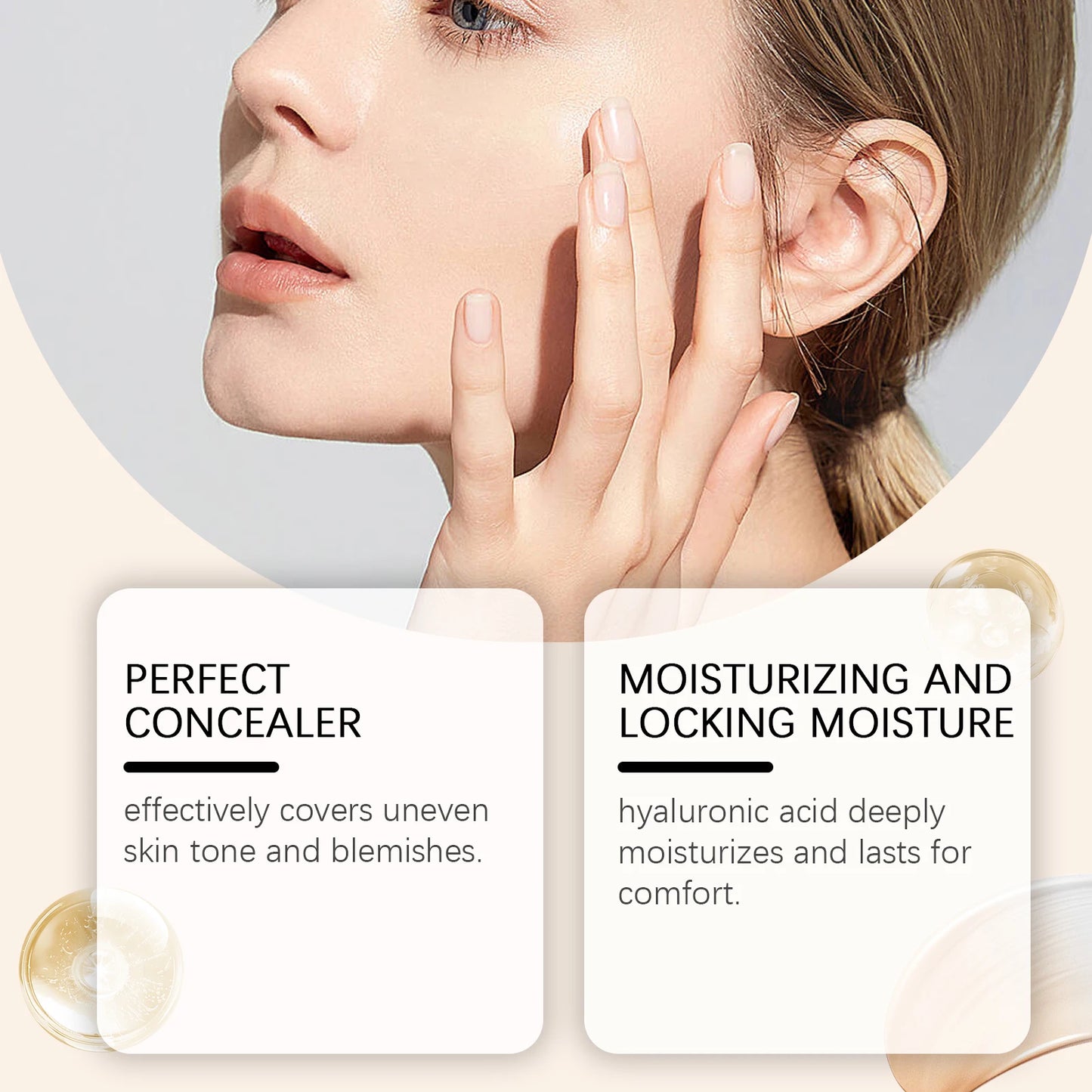 Liquid Face Foundation – SPF 50, Temperature Change Coverage & Hydrating Makeup Base