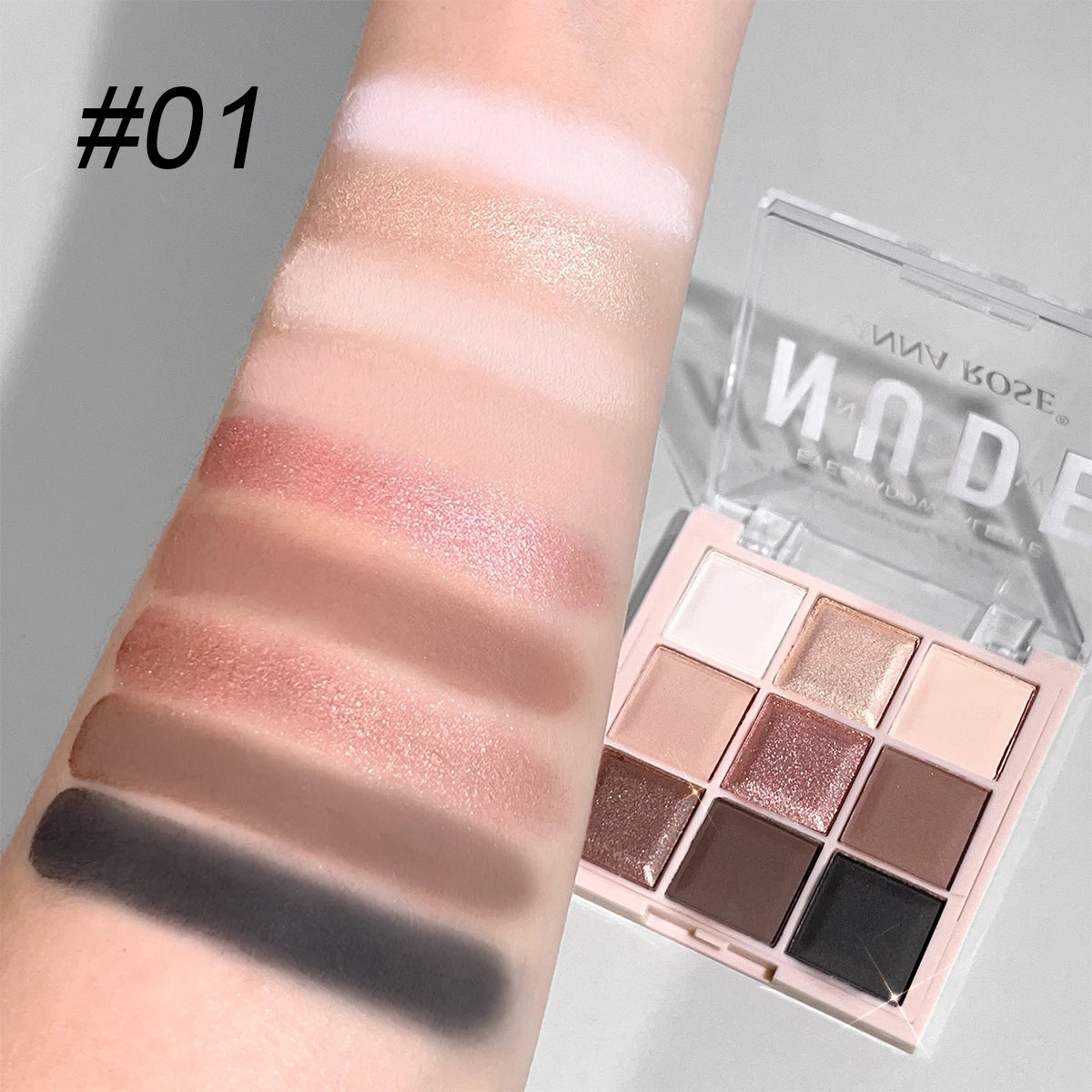 9-Color Eyeshadow Palette – Matte Shimmer Glitter Milk Tea Shades
