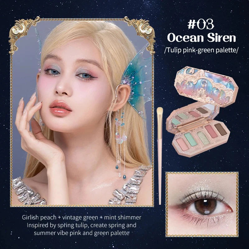 Flower Knows Swan Ballet Eyeshadow Palette – 6 Colors Matte & Shimmer