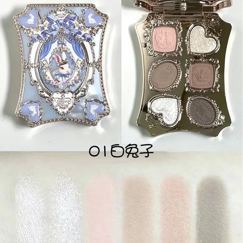 Flower Knows Swan Ballet Eyeshadow Palette – 6 Colors Matte & Shimmer