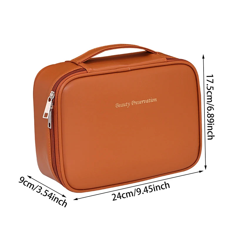Large Capacity Cosmetic Bag with Adjustable Dividers