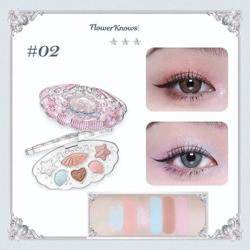 Flower Knows Swan Ballet Eyeshadow Palette – 6 Colors Matte & Shimmer