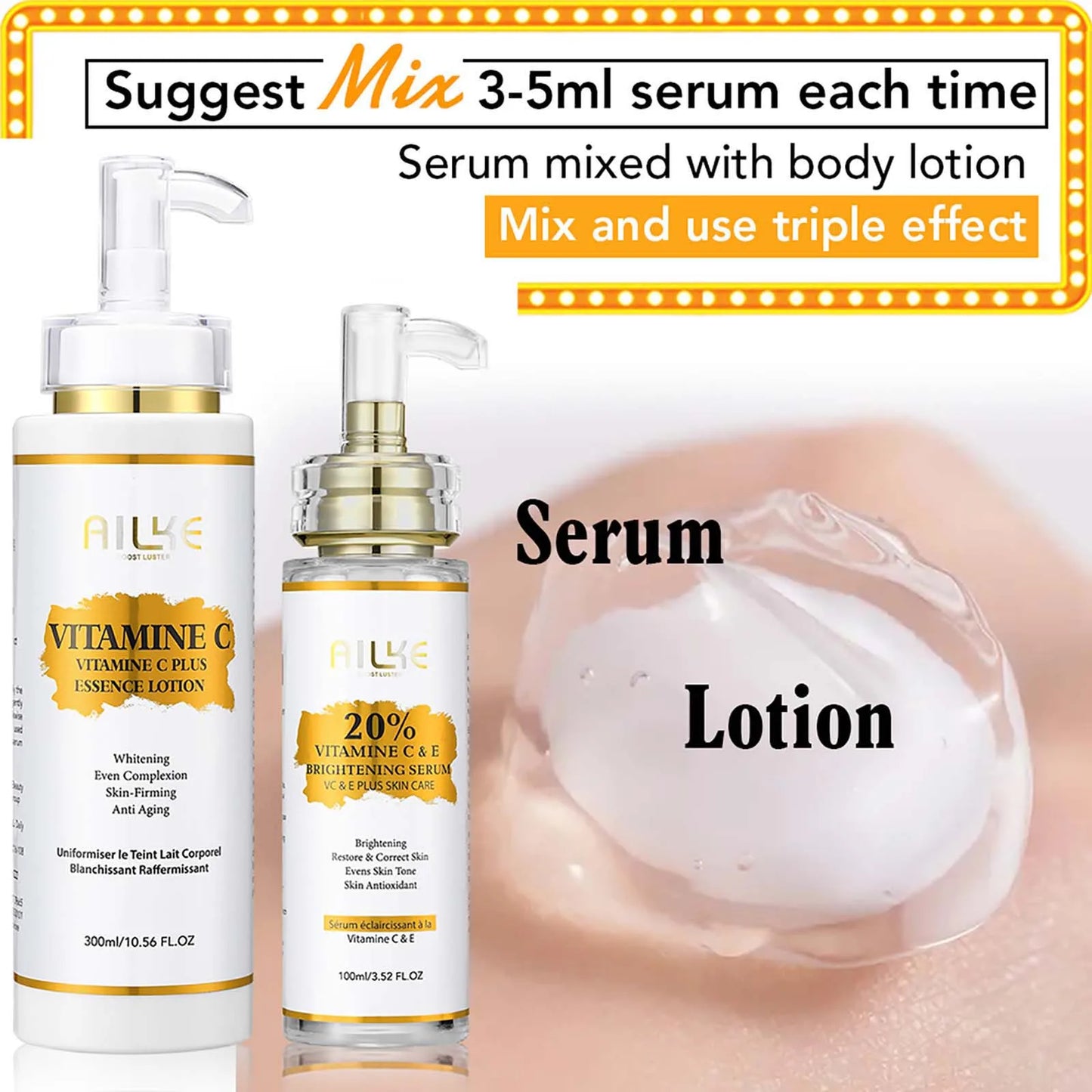 AILKE Vitamin C Brightening Serum – Hydrating & Anti-Aging Care