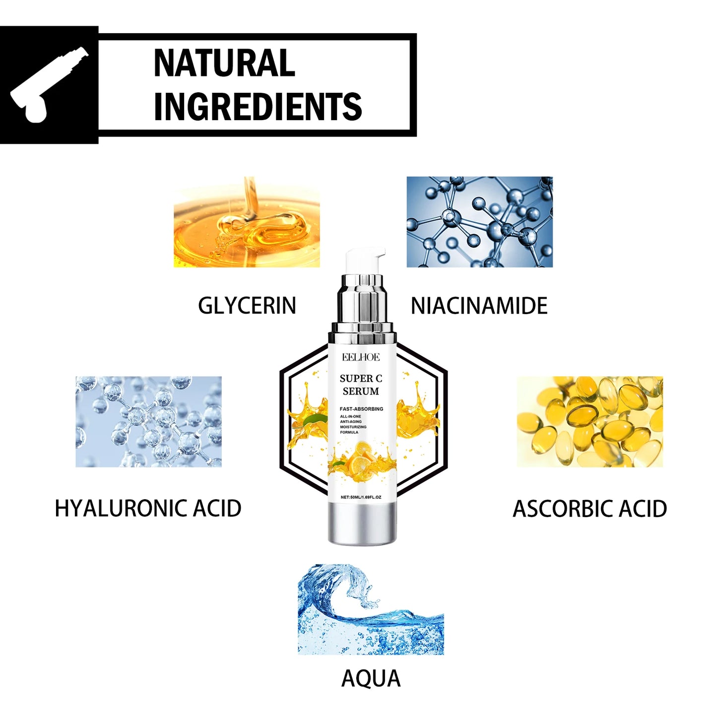 Vitamin C Serum with Niacinamide – Brightening & Hydrating Skin Care (109g)