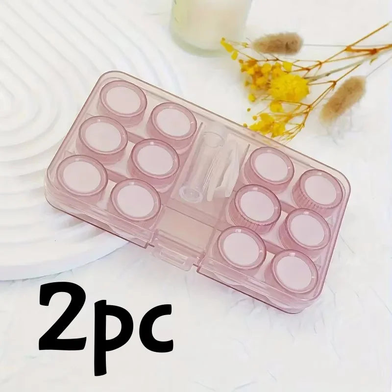 6-in-1 Contact Lens Case Set – Travel Storage Box with Tweezer