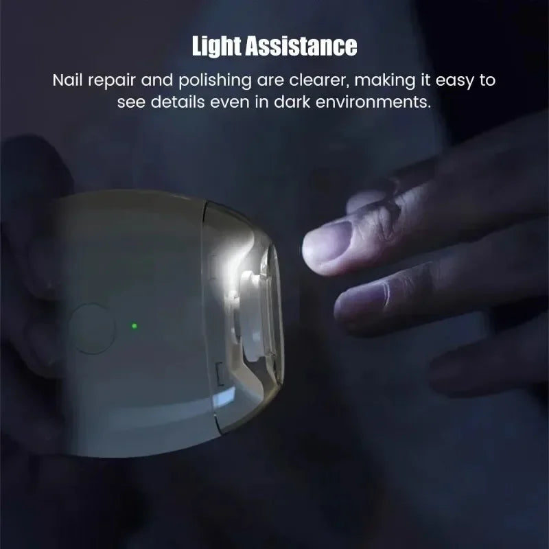 Electric Nail Clipper with LED Light – Rechargeable Nail Cutter