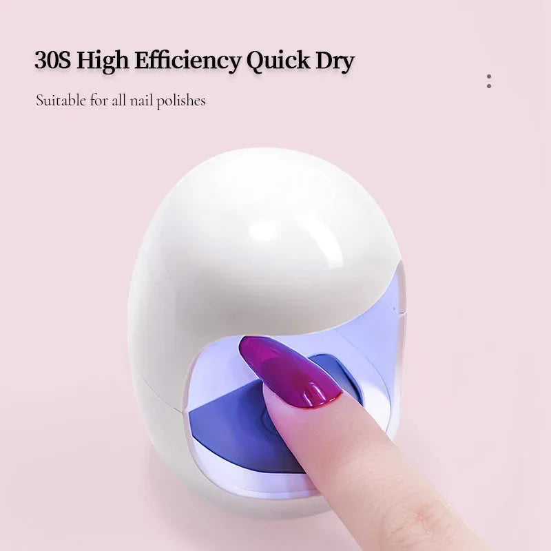 Mini Eggshell UV LED Nail Lamp – Portable Gel Nail Dryer USB