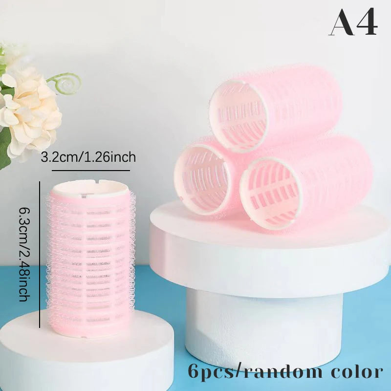 6pcs Self-Grip Hair Roller Set – Heatless Curling Rollers