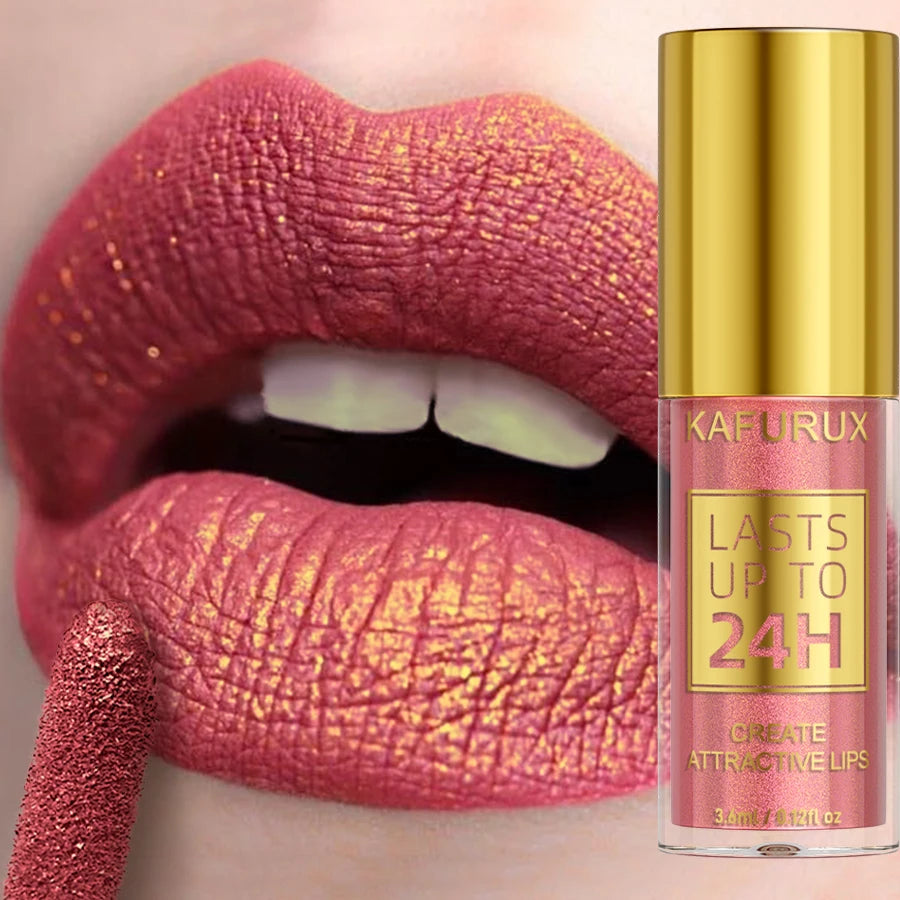 Metallic Glitter Lip Gloss – Long Lasting Waterproof Shine