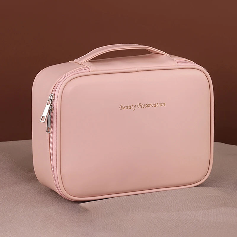 Large Capacity Cosmetic Bag with Adjustable Dividers