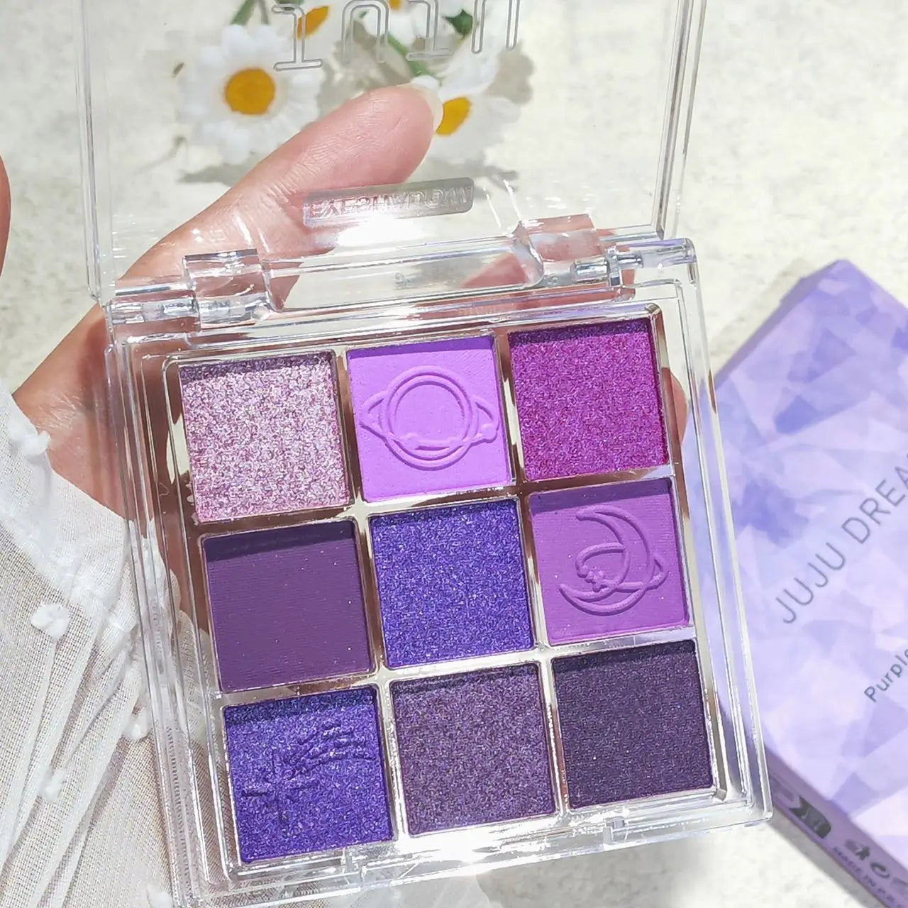Velvet Bloom: 9-Color Purple & Pink Smokey Eyeshadow Palette