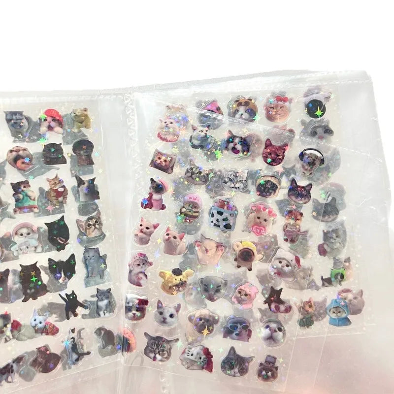 KittySparkle: 10pcs Glitter Laser Cat Stickers