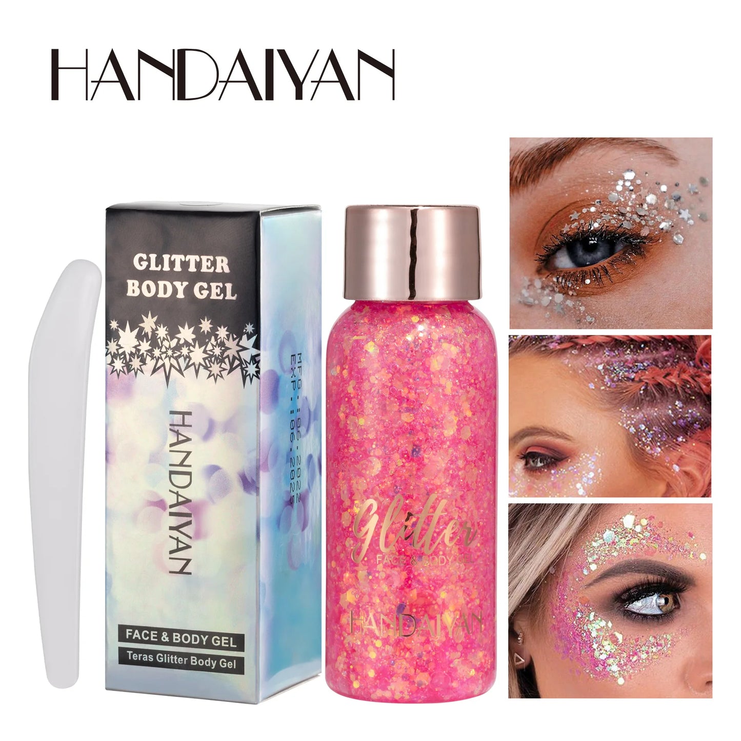 Face & Body Glitter Stickers – Rhinestone Gel Makeup for Festival