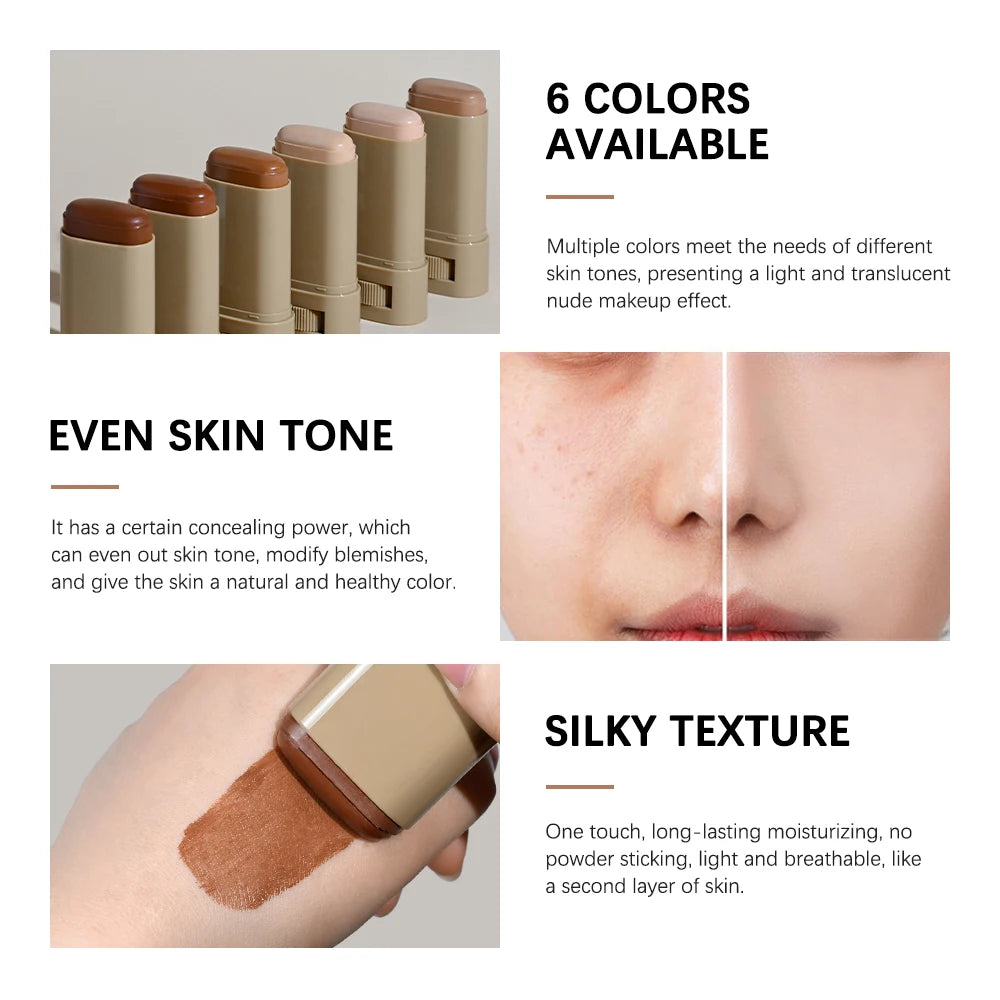 Skin Tint Foundation Stick – High Coverage Travel Makeup Stick