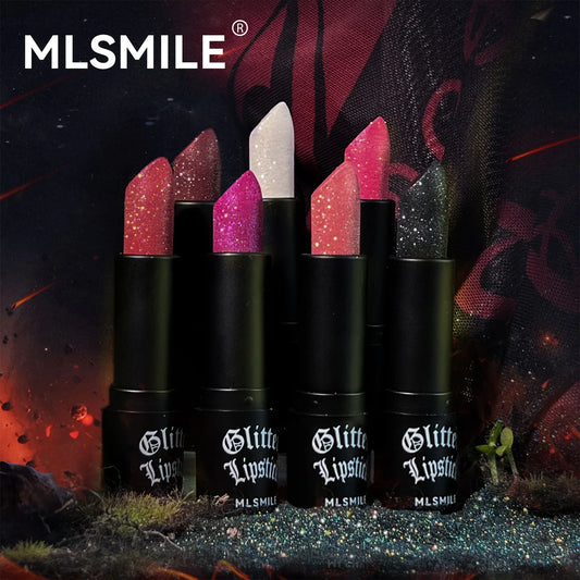 7-Color Glitter Lipstick – Waterproof Diamond Metallic Shine