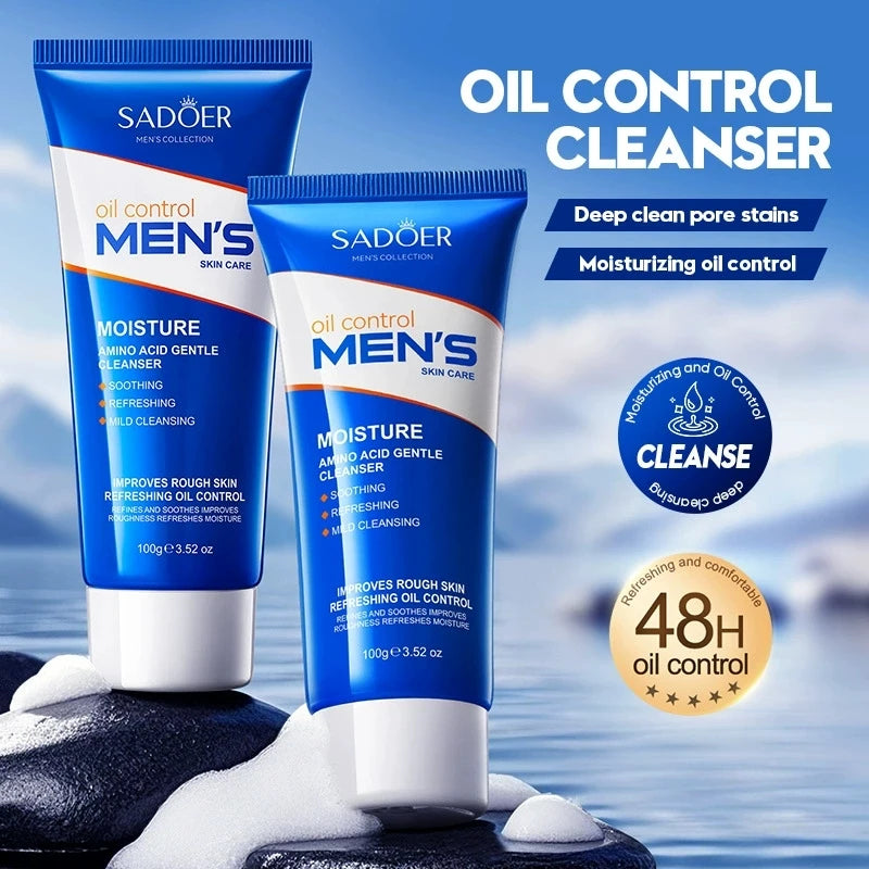 SADOER Men's Skin Care Kit – Cleanser, Moisturizer, Sunscreen, Mask, Lip Balm & Eye Cream