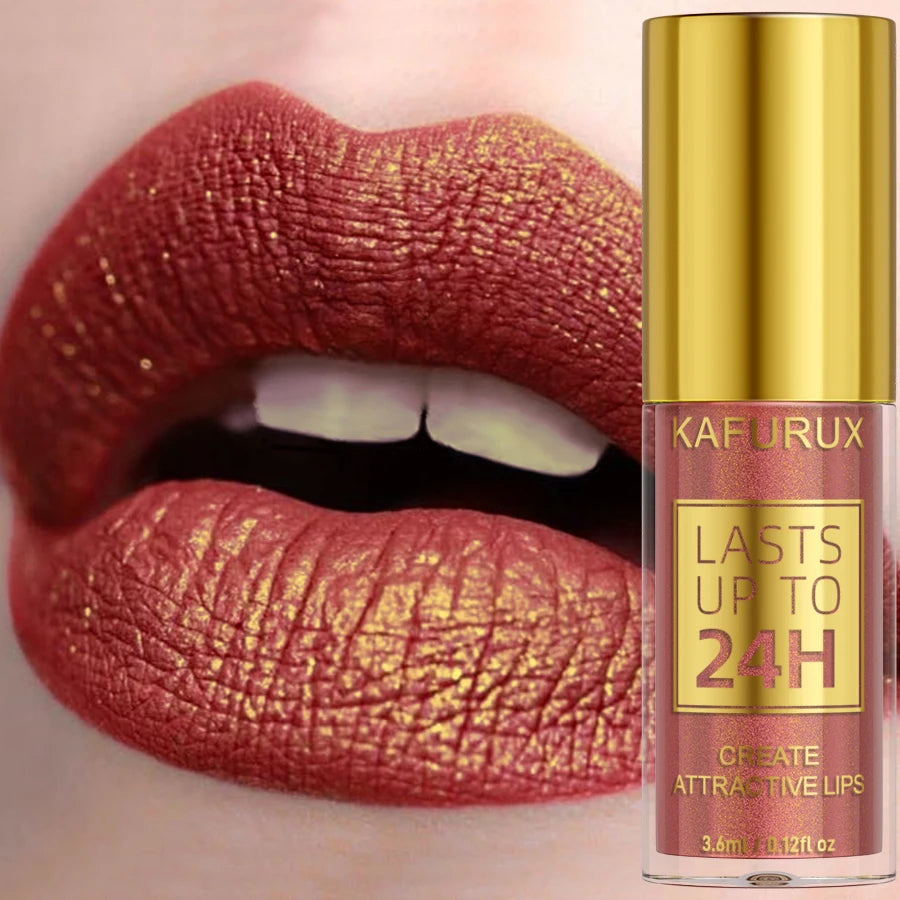 Metallic Glitter Lip Gloss – Long Lasting Waterproof Shine