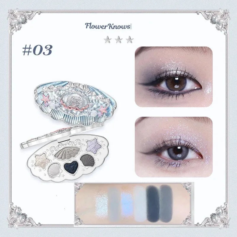 Flower Knows Swan Ballet Eyeshadow Palette – 6 Colors Matte & Shimmer