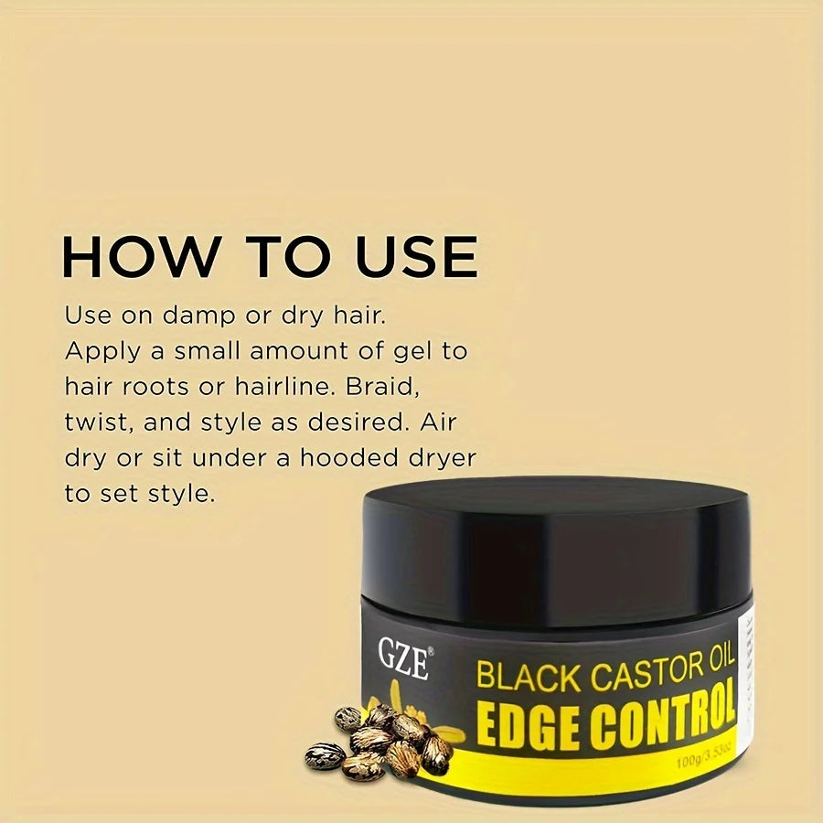 GZE African Black Castor Braid Gel – Extra Hold Edge Control