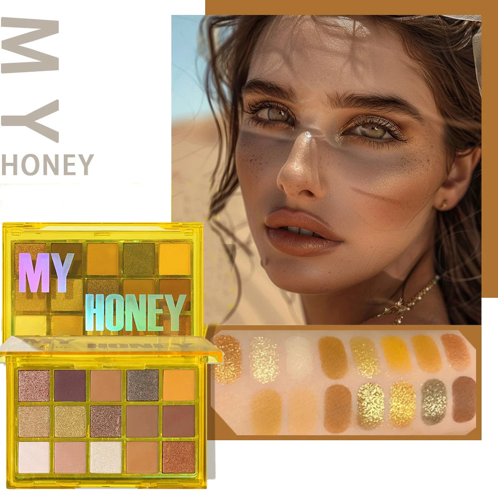 15-Shade Eyeshadow Palette – Matte, Shimmer & Metallic Waterproof