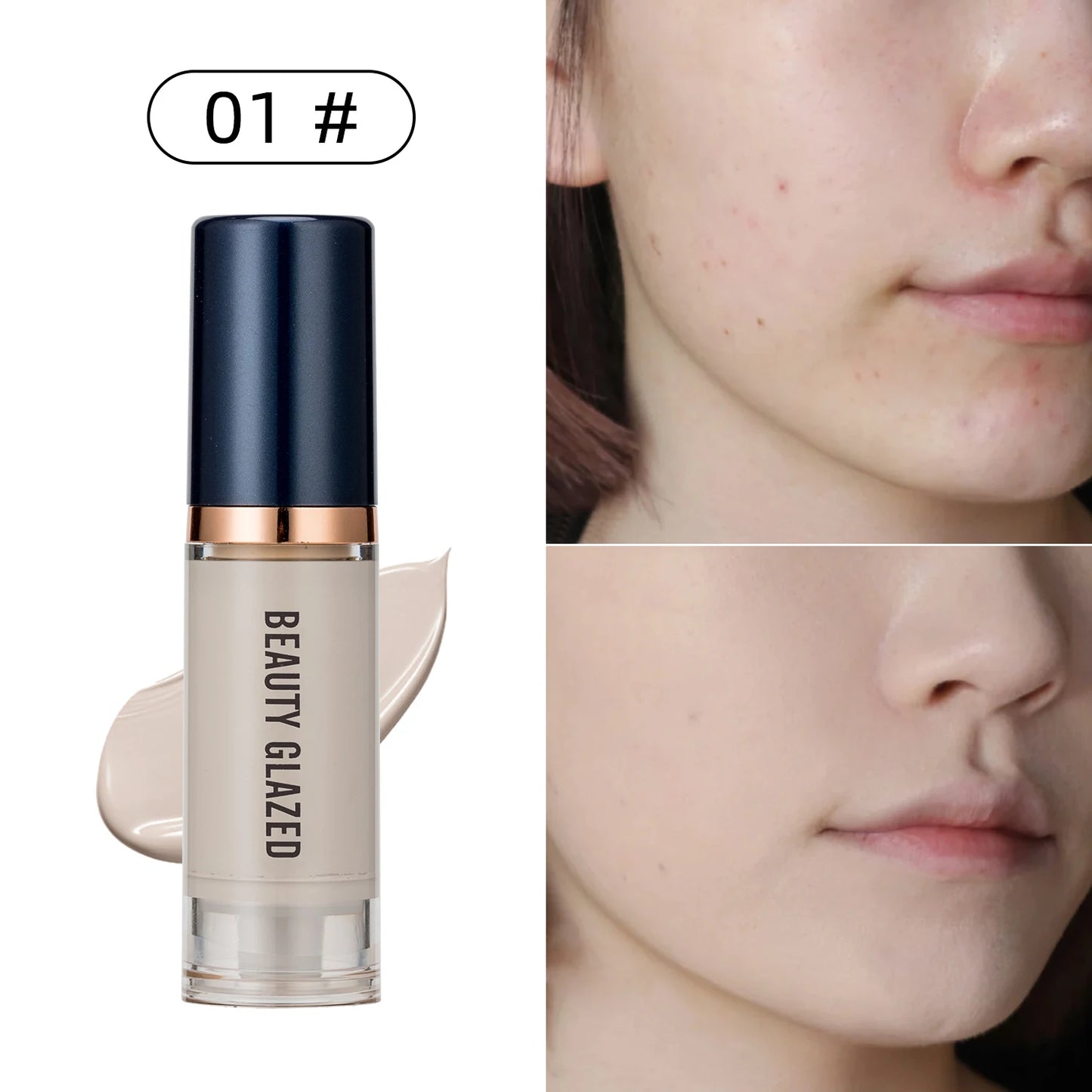 BEAUTY GLAZED Liquid Foundation – Full Coverage, Waterproof & Hydrating (6 Shades)