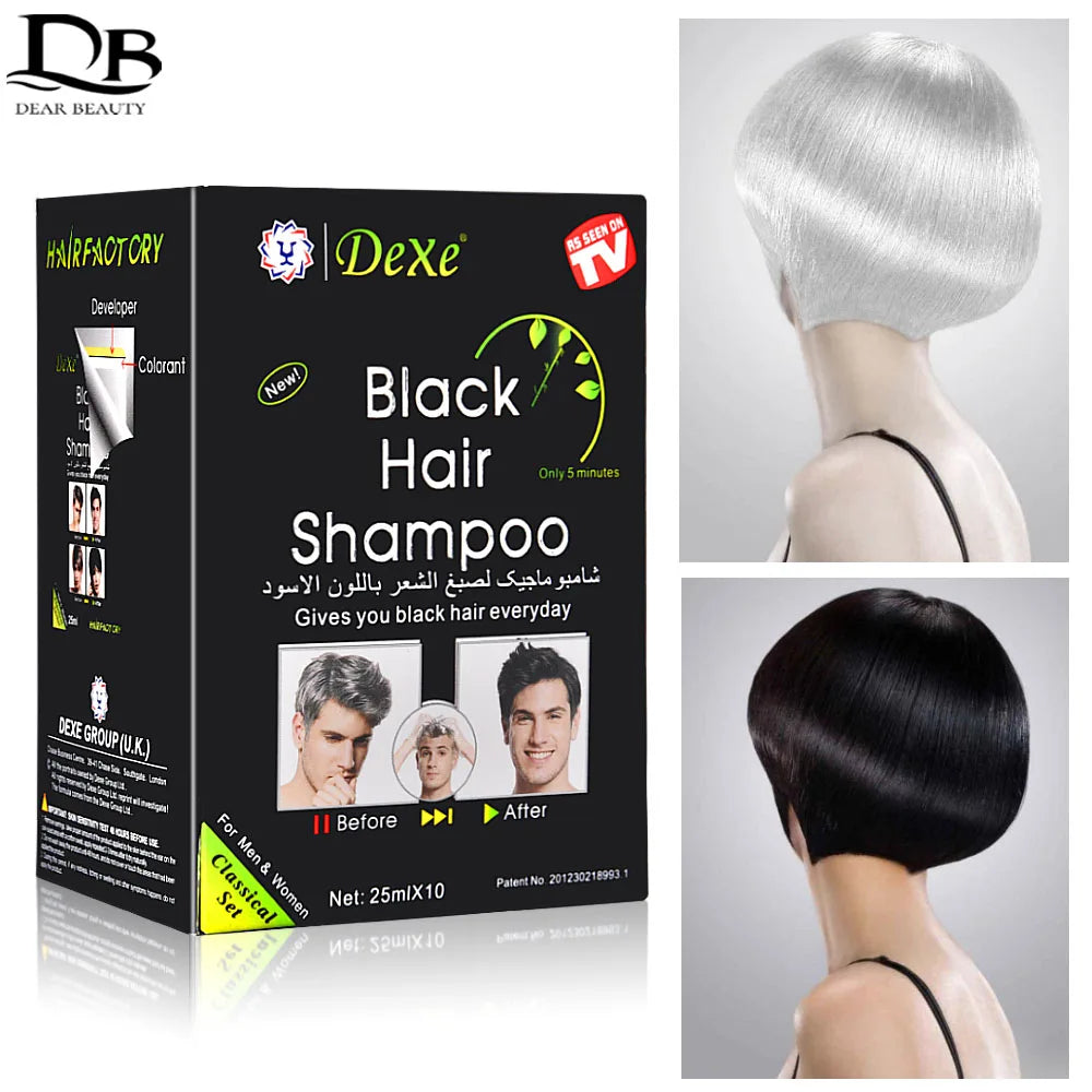 Black Hair Shampoo – Herbal Hair Color Shampoo (250ml, 5 Minute Care)