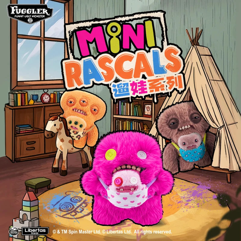 Fuggler Soft Plush Doll Toy Mini Rascals Series Cartoon Ugly Kawaii Parenting Teeth Monster Original Box Children Birthday Gifts
