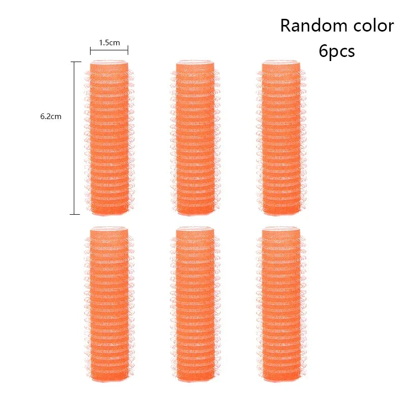 6pcs Self-Grip Hair Rollers – Heatless Curling & Volume Tools