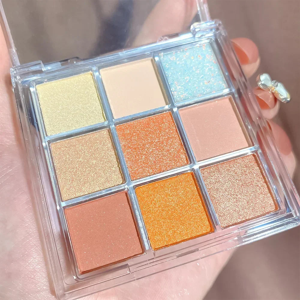 9-Color Chocolate Eyeshadow Palette – Matte & Shimmer