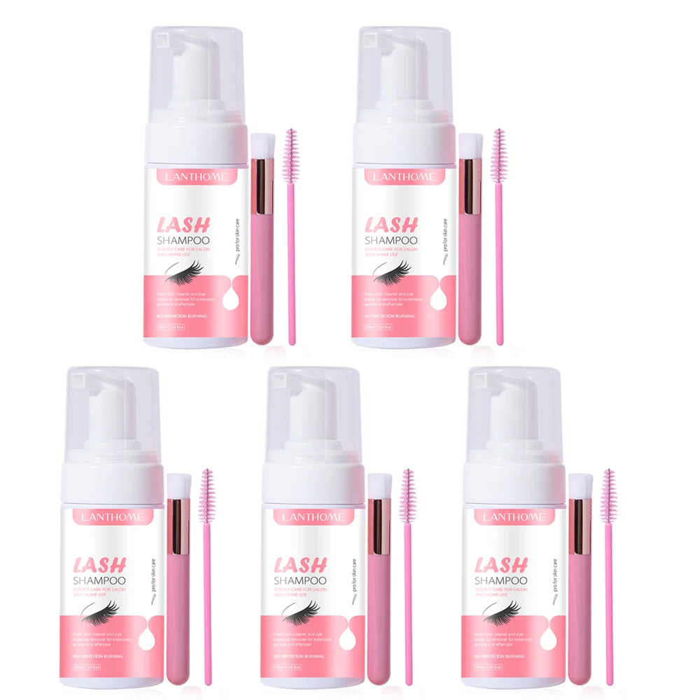 Professional Eyelash Extension Foam Cleanser – Deep Cleaning Set with Brush
