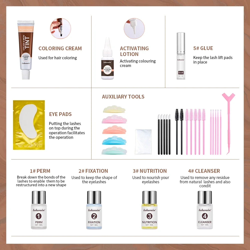 Complete Lash Lift and Tint Kit – Professional Eyelash Perming & Brow Dyeing System
