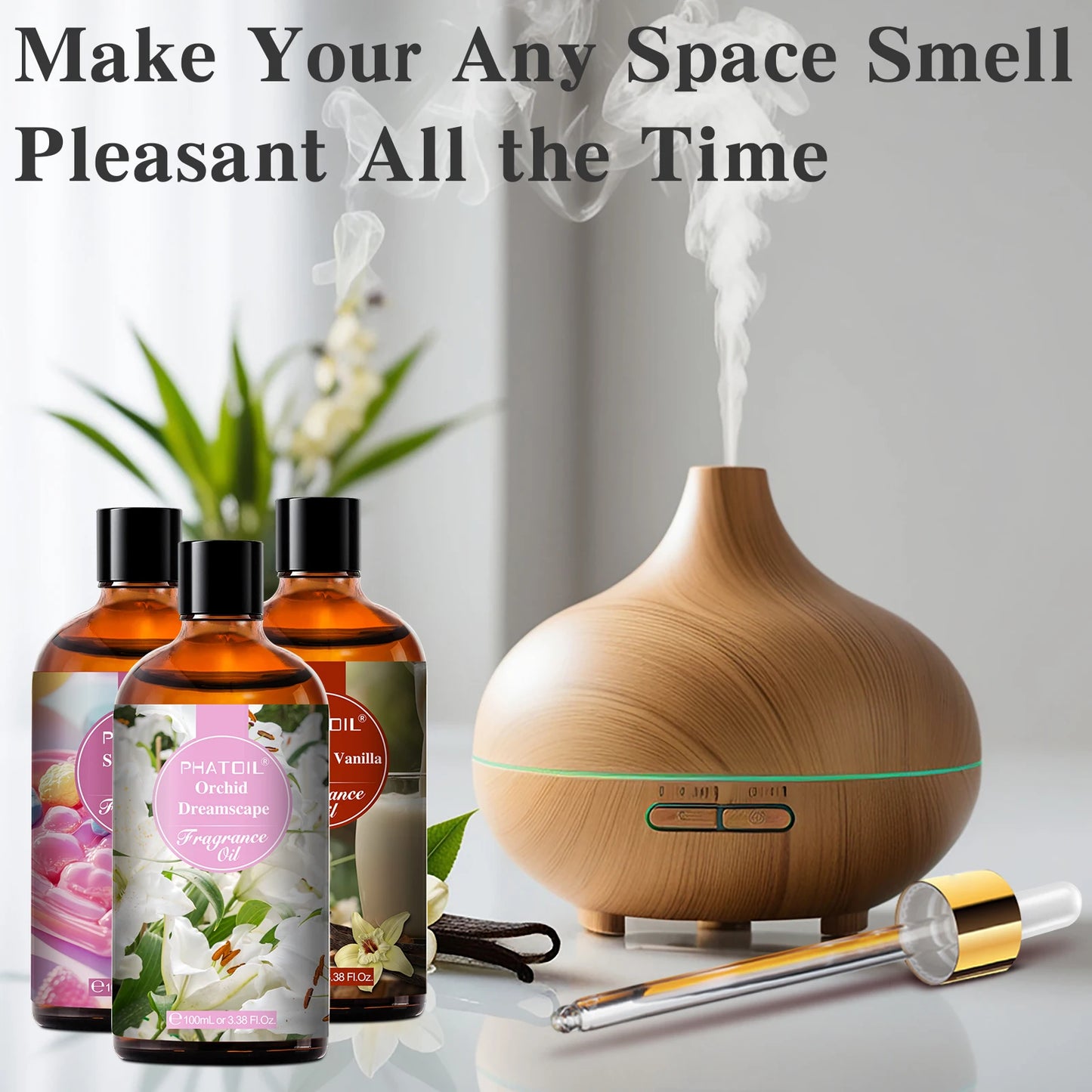 PHATOIL Almond & Vanilla Fragrance Oil – Diffuser Aromatherapy (100ml)