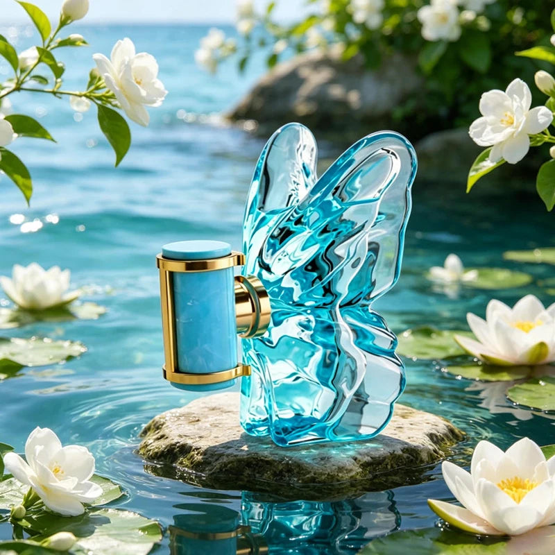 Butterfly Women Long Lasting EDT, Fruity Floral Amber Woody Scent, Jasmine Vaniella Lemon Citrus Elegant Light Fragrance 50ml