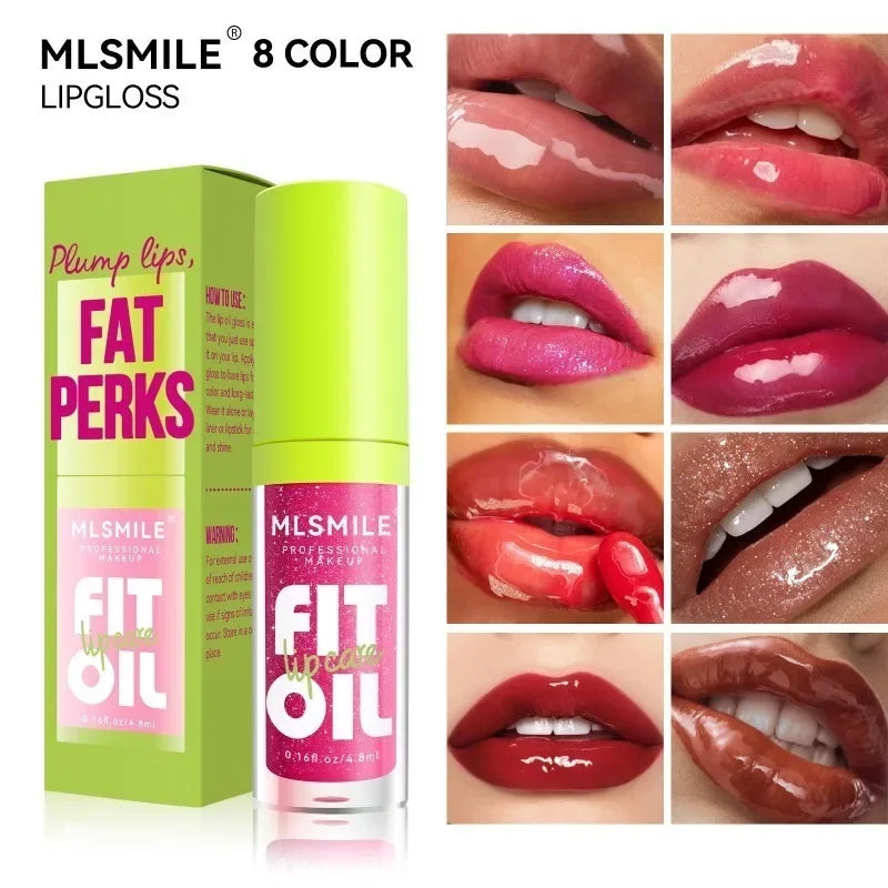 MLSMIL 8-Color Lip Oil Collection – Hydrating, Plumping & High-Shine Finish