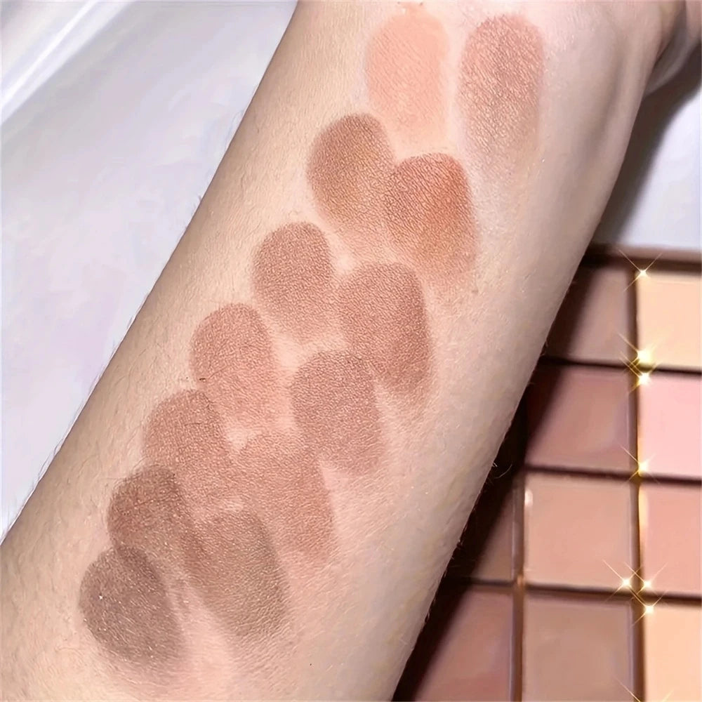 25-Color Eyeshadow Palette – Neutral Grey & Brown Earth Tones