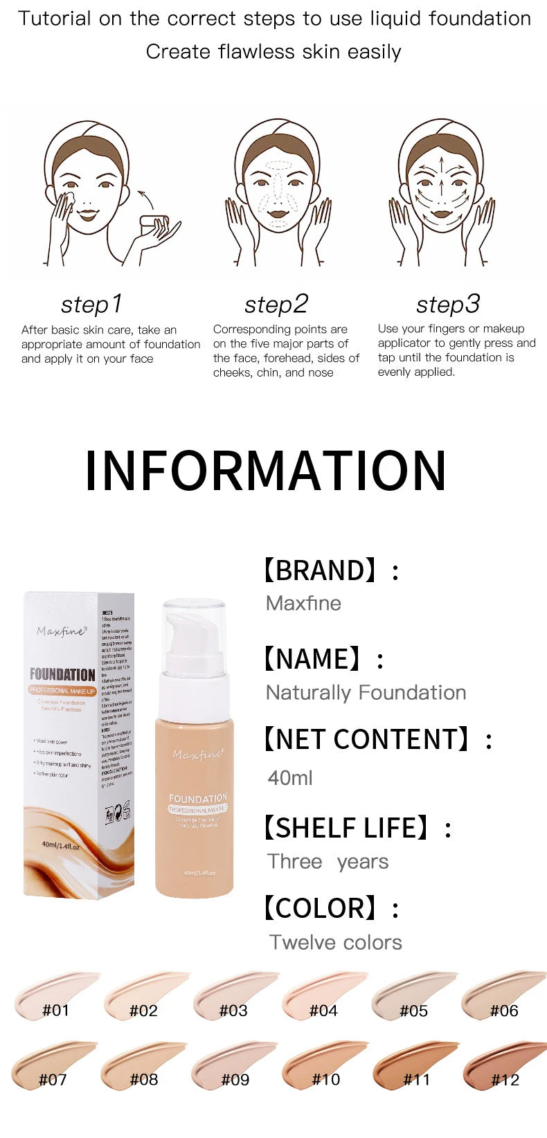 Liquid Foundation Concealer – Waterproof & Long Lasting