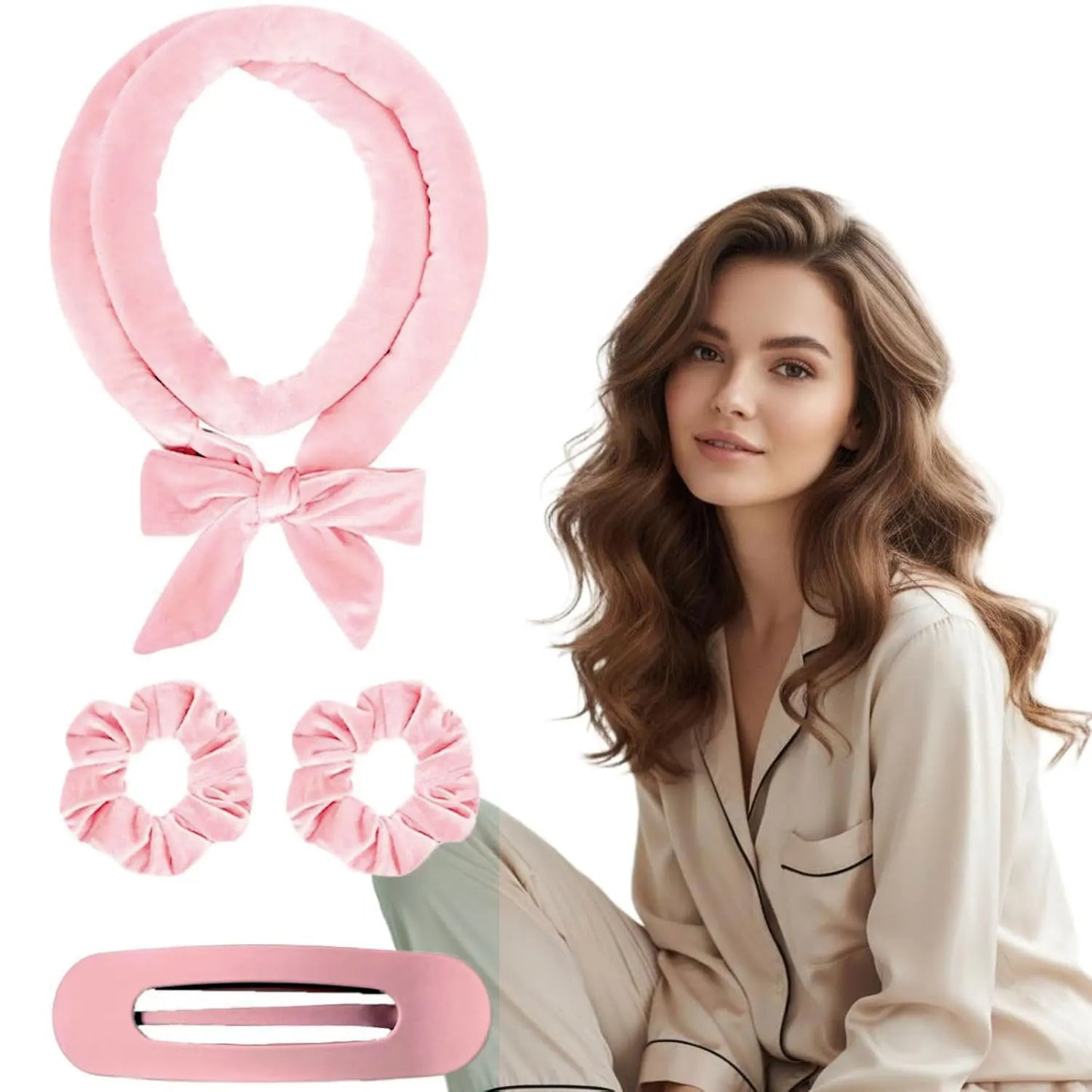 Heatless Curling Headband – No Heat Hair Curling Rod Set
