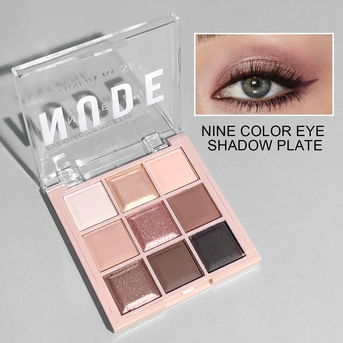 9-Color Eyeshadow Palette – Matte Shimmer Glitter Milk Tea Shades