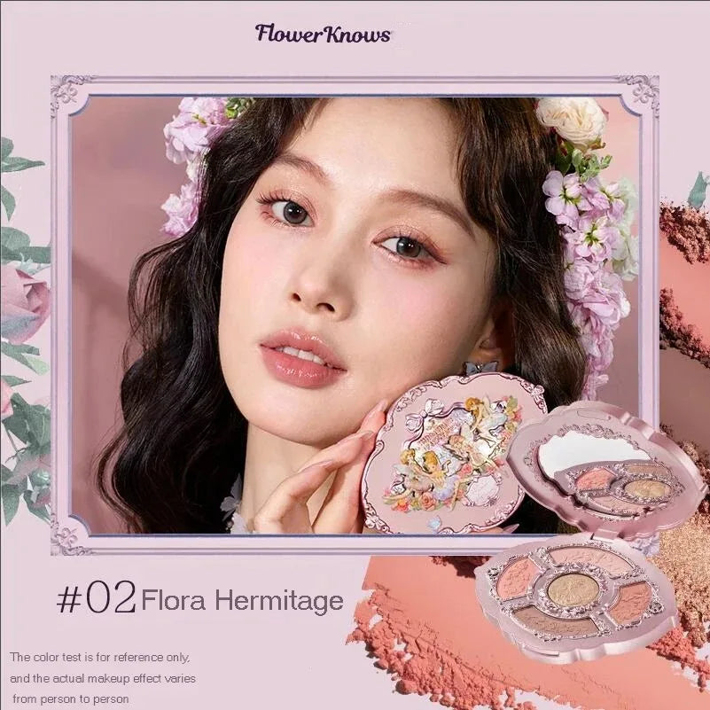 Flower Knows Swan Ballet Eyeshadow Palette – 6 Colors Matte & Shimmer
