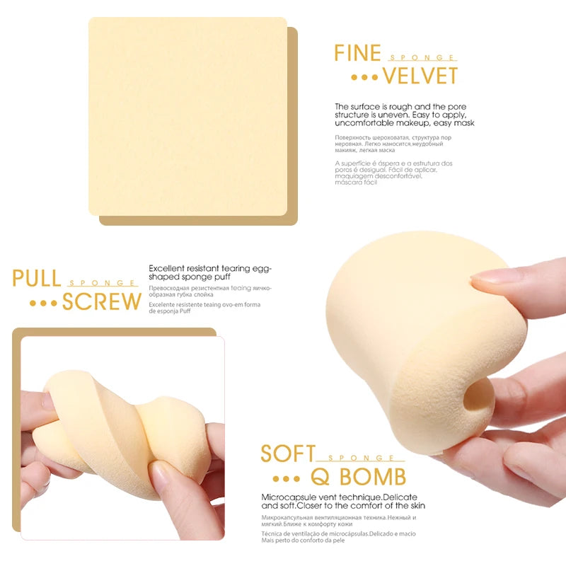 Oval Makeup Sponge Set – Wet & Dry Beauty Puff (1/4pcs)