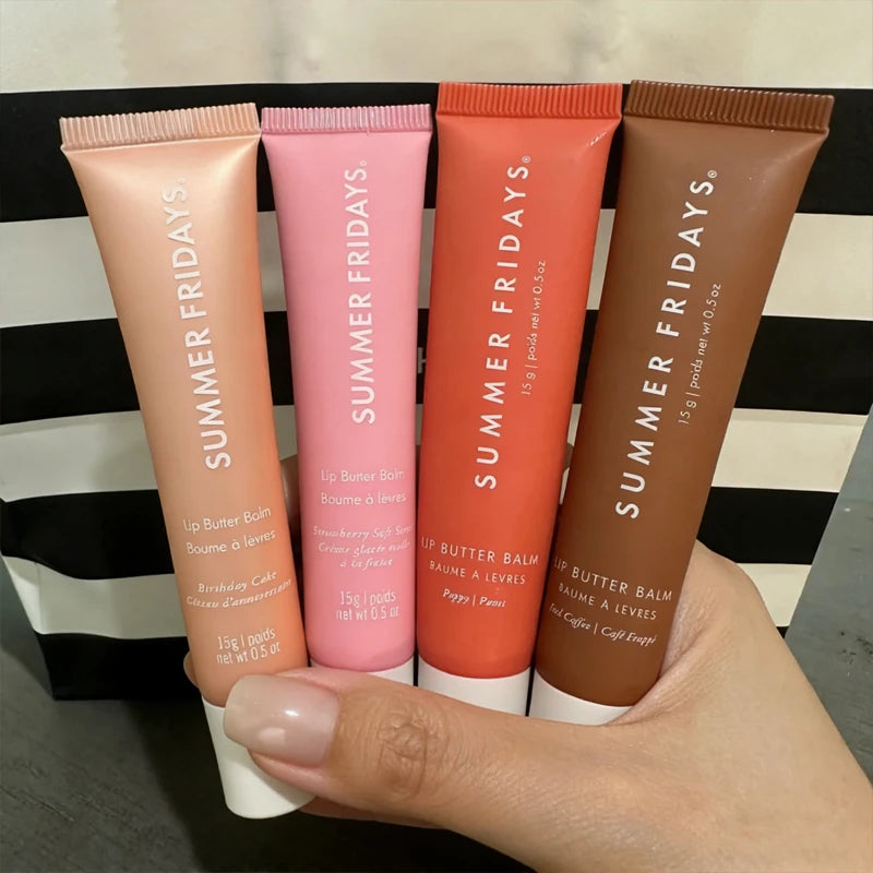 NEW Summer Fridays Mini Lip Gloss Set Vanilla Beige Lip Balm Long Lasting Moisturizing Smooth Soft Tube Makeup Lip Care Suit