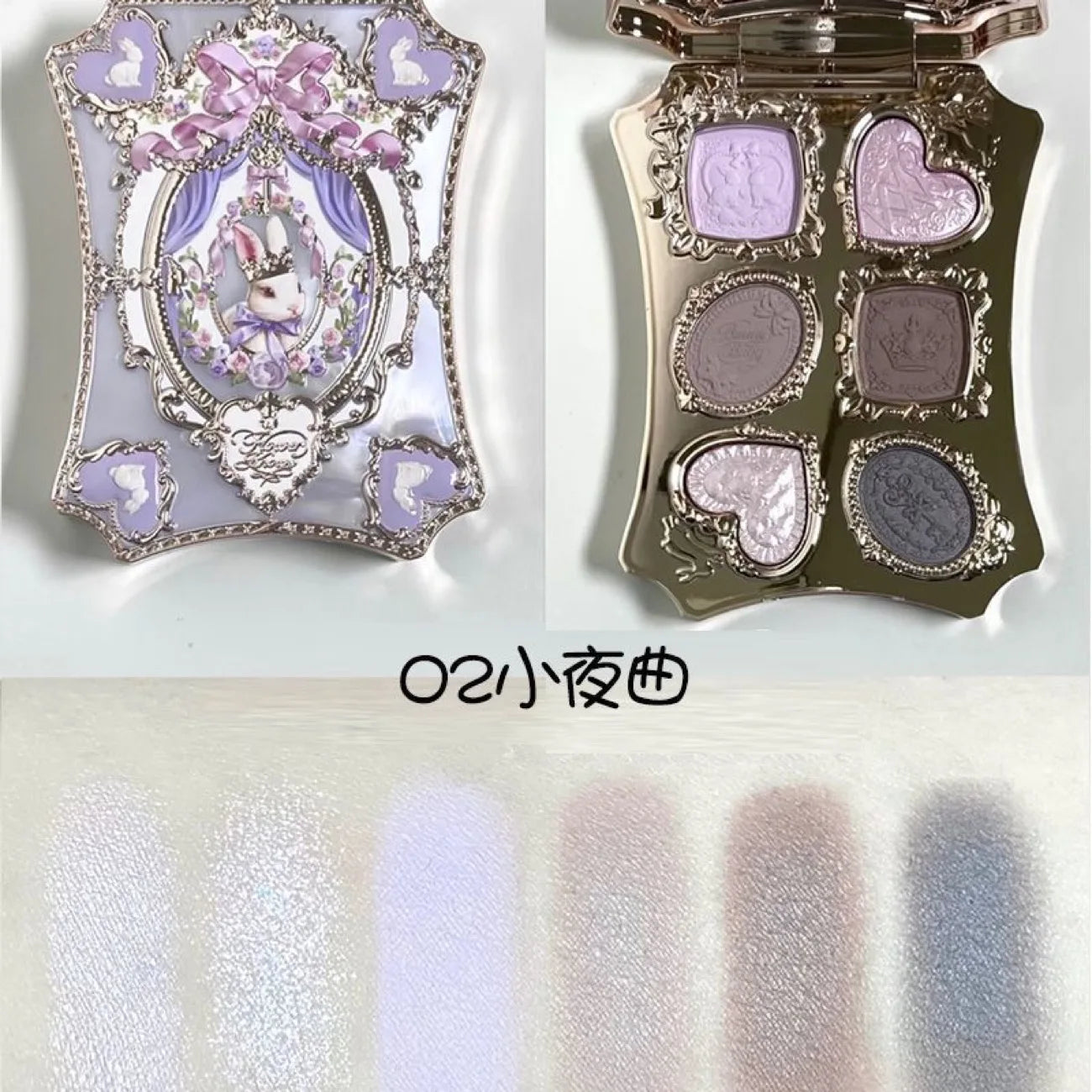 Flower Knows Swan Ballet Eyeshadow Palette – 6 Colors Matte & Shimmer