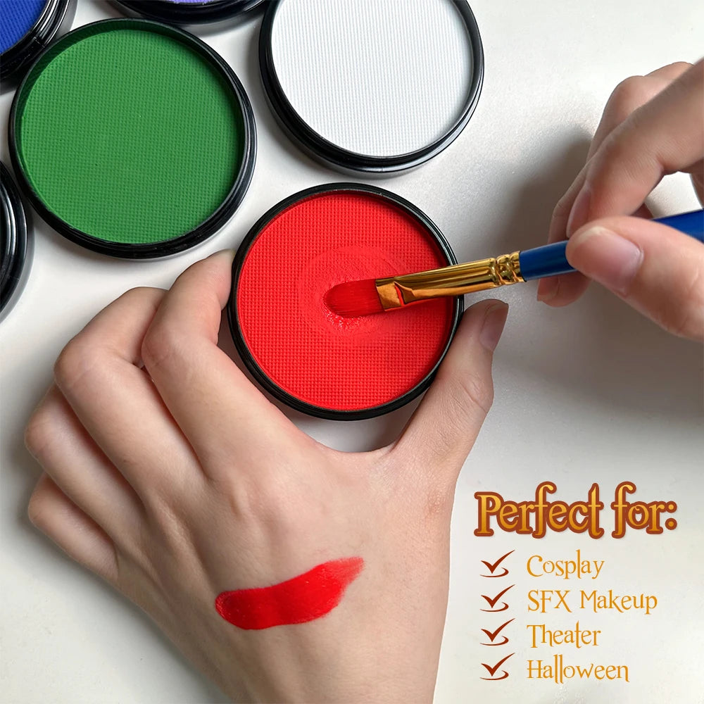 6 Colors Water Activated Face & Body Paint Kit – Non-Toxic Makeup
