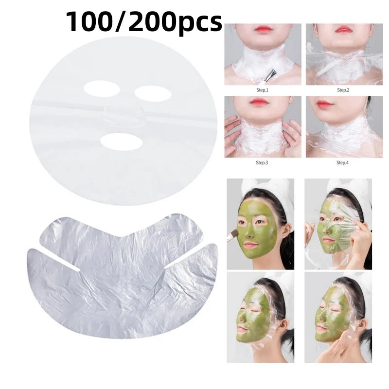 Disposable Facial Mask Wrap – Transparent Face & Neck Beauty Film